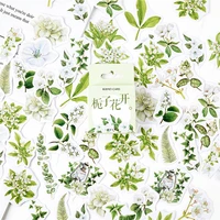 46pcs gardenia stickers set 44mm mini jasmine flower sticker for diy decoration seal adhesive album diary child kids gift a6384