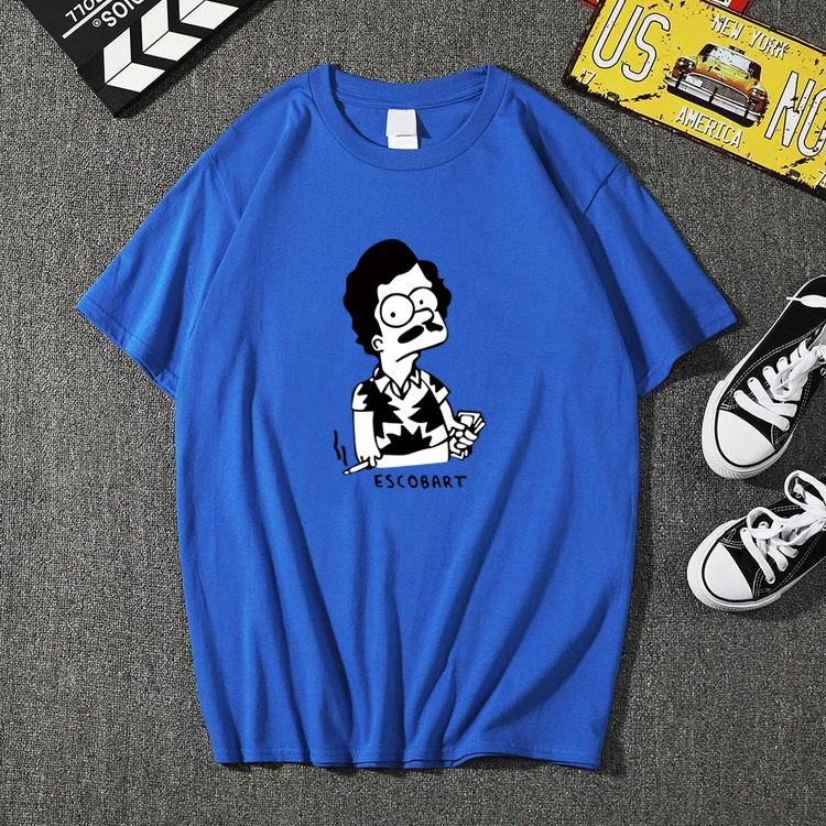 

Hot Sale Men's Fashion T Shirt Short Sleeve Tee Cotton ESCOBART Printing T shirt Homme Fitness Tops Summer Style T-shirt