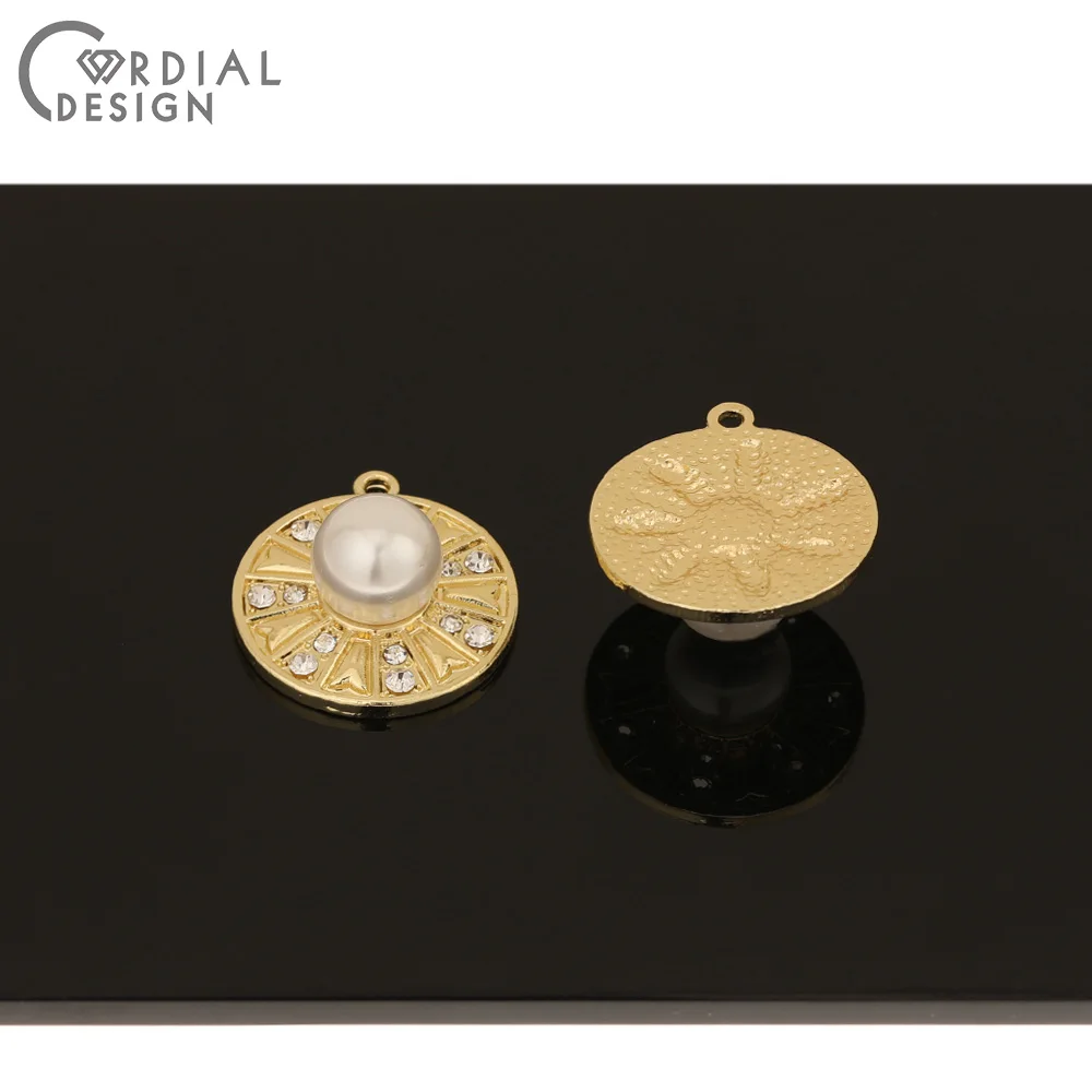 

Cordial Design 50Pcs 21*24MM Jewelry Accessories/DIY Charms/Earrings Findings & Components/Round Shapes/Rhinestone Pendant