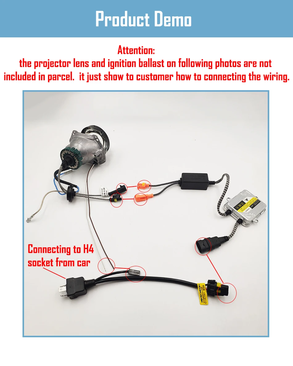 SZDS Bi Xenon 35 Вт 55 Вт H4 12 В 2 шт кабельный жгут для H4 9003 Hi/Lo Bi-лампы Xenon HID проводки контроллеры Play and plug