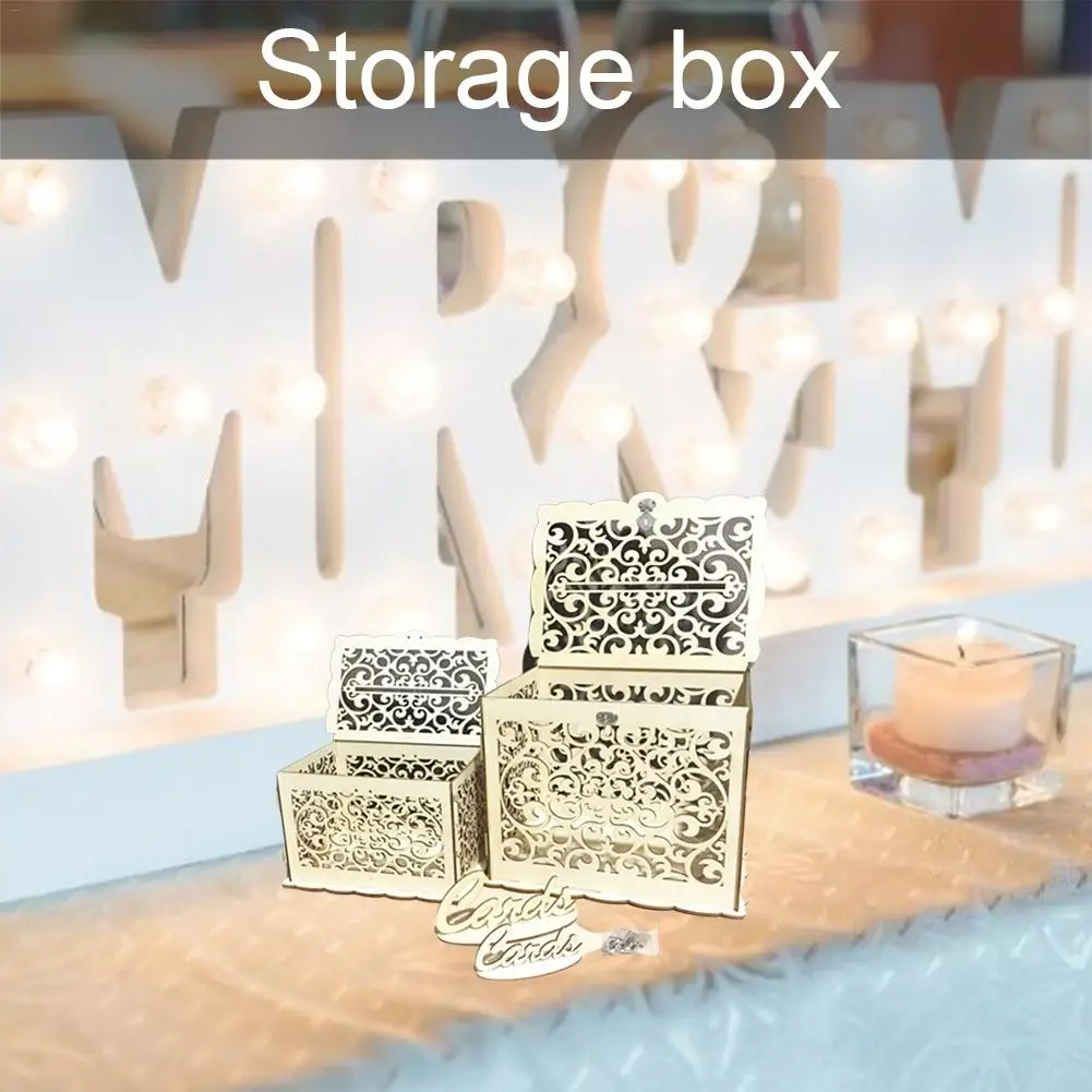 DIY деревянная коробка для хранения букв маленькие контейнеры для подарка свадебные карточки с замком