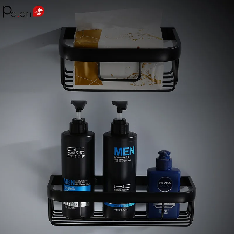 Набор аксессуаров для ванной комнаты 1: держатель бутылки шампуня салфеток полка