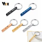 Vnox Персонализированная 1-4-сторонняя Гравировка 3D бар вертикальные брелки для мужчин женщин мужчин минималистская нержавеющая сталь пользовательские подарки ювелирные изделия