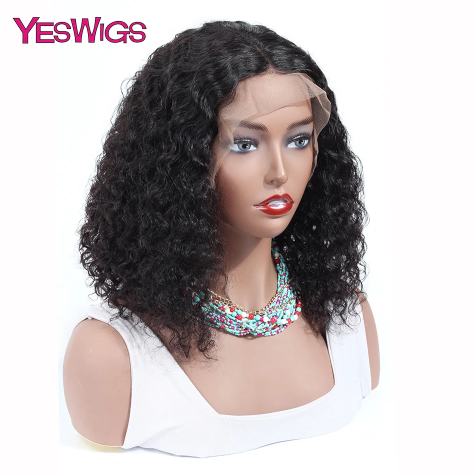 Yeswigs индийский кудрявый парик 13x4 13x6 парик фронта шнурка коричневый Швейцарский Кружевной предварительно выщипанный кудрявый парик человеческих волос для женщин