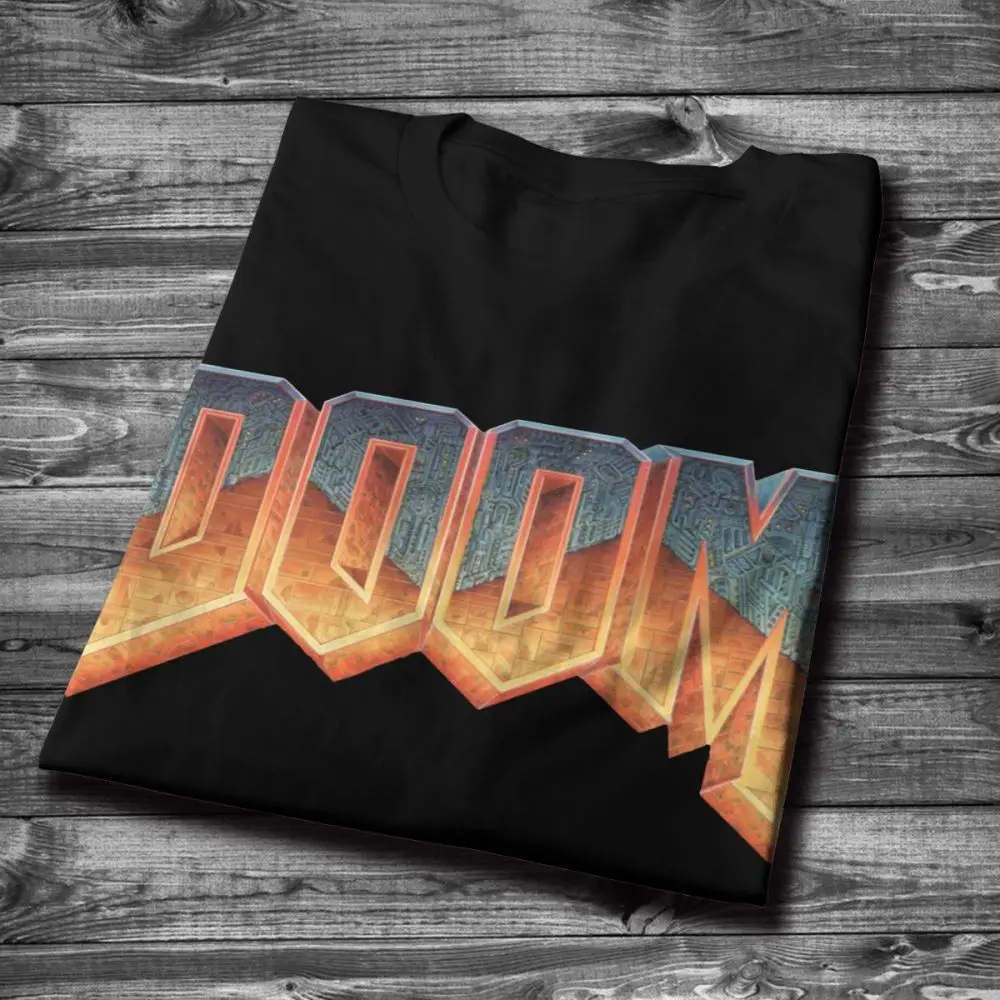 Man's T-shirt Doom Video Game Slim Novelty Round Neck Cartoon Print Short Sleeve | Мужская одежда