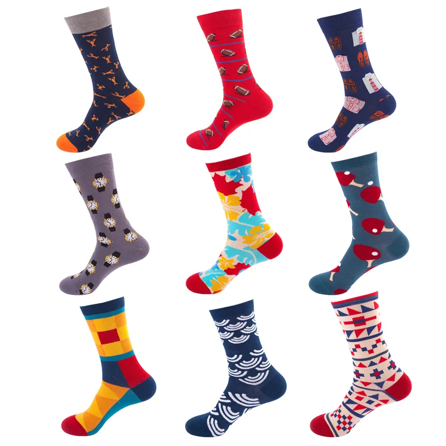 Хлопковые женские носки смешные счастливых с рисунком в виде кленового листа