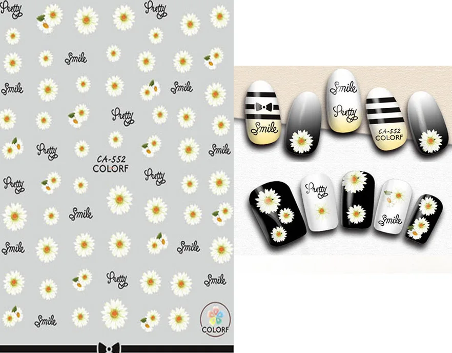 Элегантный цветочный Лак для ногтей задний клей деколь декорации наклейка