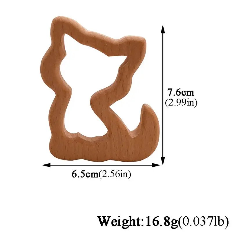 

Natural Beech Wooden Teether Animals Shape Wooden Toys Baby Nursing Accessories GXMB