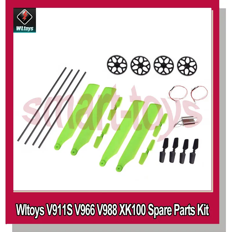 

Wltoys V911S Helicopter Gear Blades Tail Boom Motor Wire for WL V911S V966 V988 K100 Helicopter Consumable Tool Parts Kit