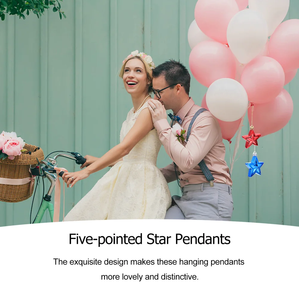 

12Pcs Hanging Pentastar Independence Day Ornaments Festival Prop Party Hanging Decor