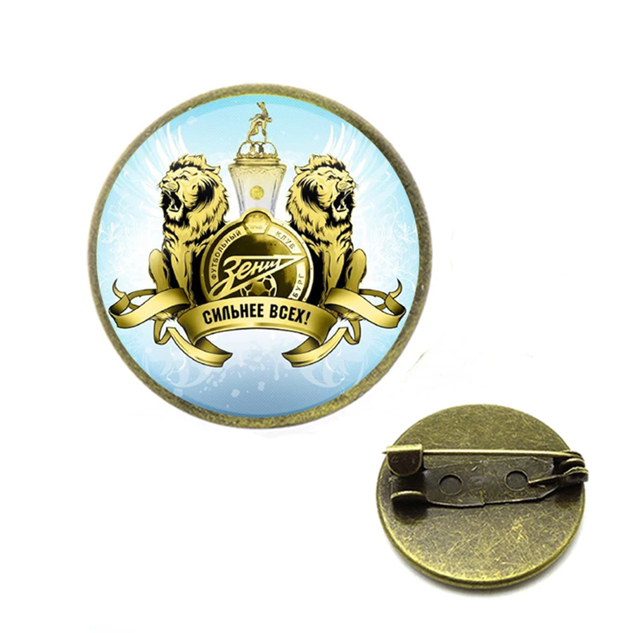 Брошь Зенит Святая Россия футбольная команда символ на булавке футбольный
