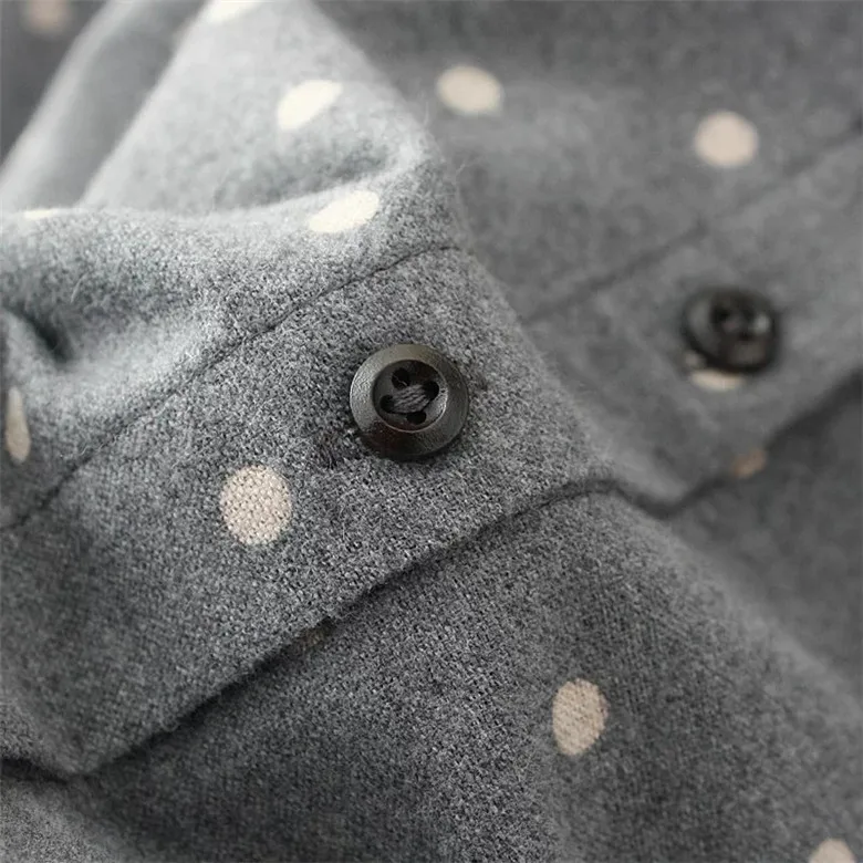 Прямая поставка Женская сорочка хлопковая блузка в горошек расклешенные блузки