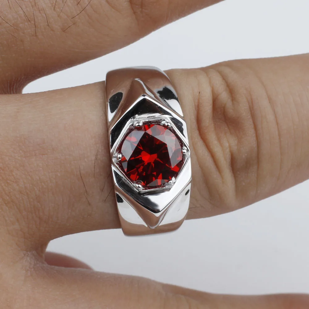 Мужское кольцо из серебра 7 5 пробы с фианитом размеры от 6 до 13|sterling silver rings|silver ringmen