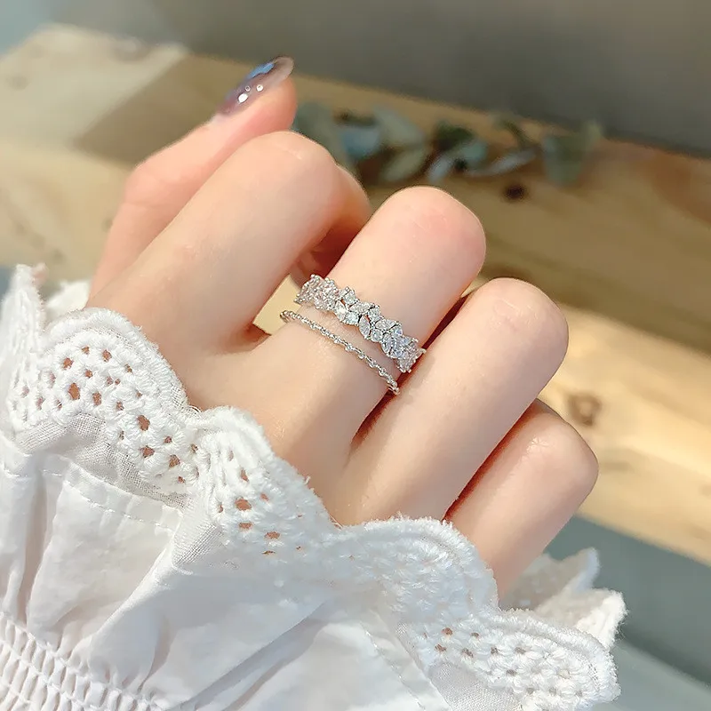 

South Korea's new fashion ins same paragraph petal index finger ring Korean fashion personality ring female opening adjustable