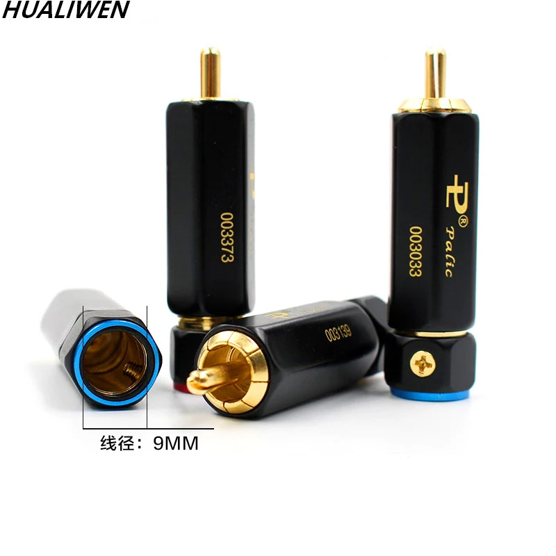 2 шт. позолоченный Hi Fi RCA разъем end самоблокирующийся аудио кабель для