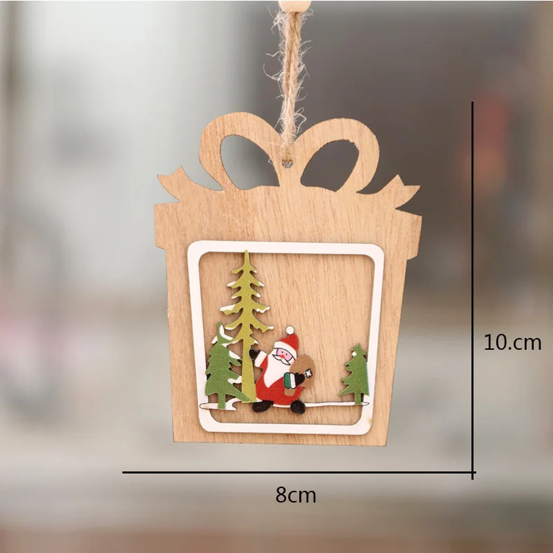 1 шт. Рождество деревянные подвески Xmas Tree Висячие украшения DIY Изделия из дерева
