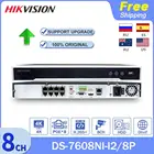 Hikvision 4K NVR 8 Canais DS-7608NI-I28P CCTV сетевой видеорегистратор 8PoE NVR система безопасности 2SATA H.265 Plug  Play