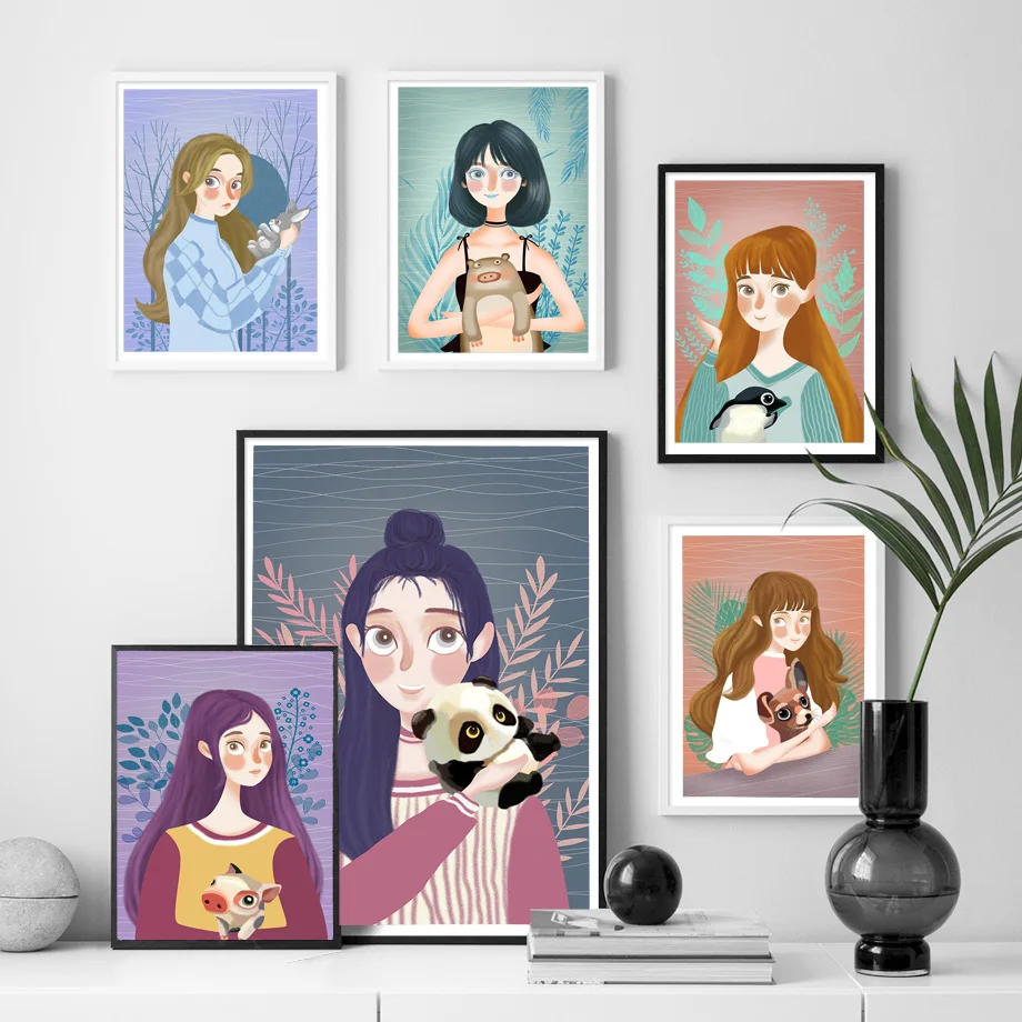 

Watercolour Fashion Girl Life Wall Art Canvas Painting Nordic Posters and Prints Wall Pictures for Modern Girl Room Decoration