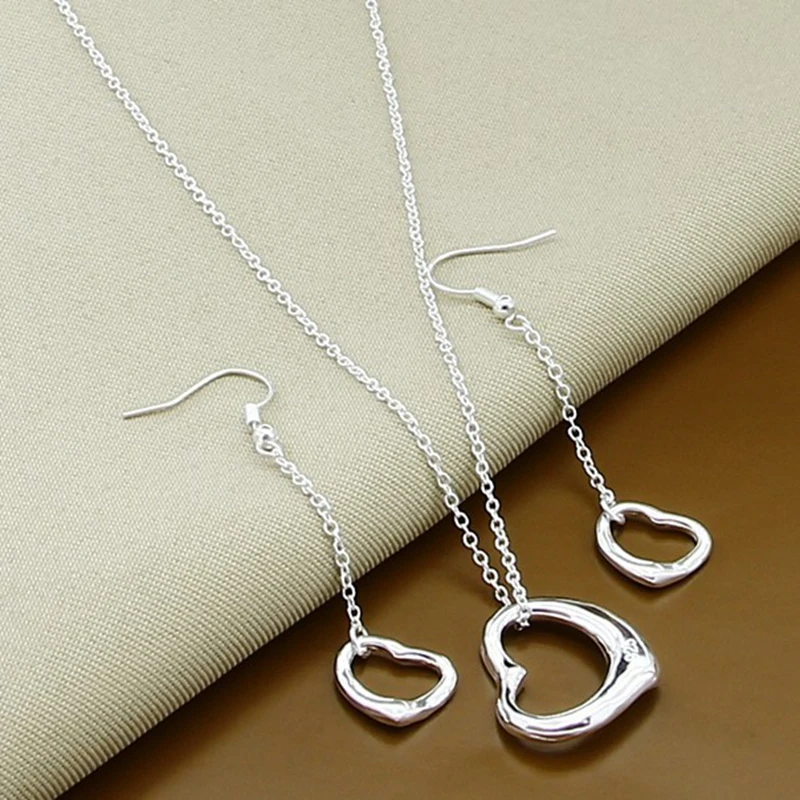 

Комплект из колье и серёг, из серебра 925 пробы