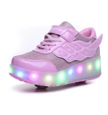 Heelies USB зарядка светодиодный Красочные Дети Мода кроссовки с два колеса роликовые коньки обувь для мальчиков и девочек синий - Цвет: Photo Color 13
