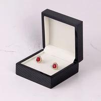 luxurious wooden cuff links box black carbon fibre design cufflinks gift package display for men