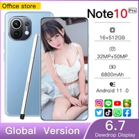 global version note 10 pro 5g 6 7inch smartphone 16512gb 6800mah battery phone support google gps wifi android11 mobilephone