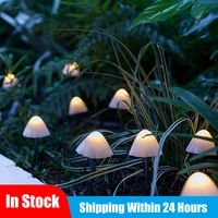 led solar string light outdoor ip65 waterproof mushroom lights fairy light garland for garden patio pathway landscape decoration