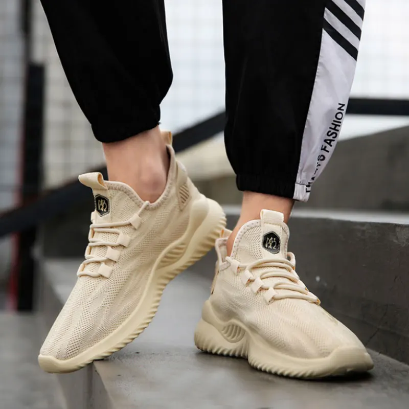 

2021 Spring New Fashion Men's Shoes With Woven Mesh Surface And Ventilation Leisure Sports Shoes Men's Running Shoes
