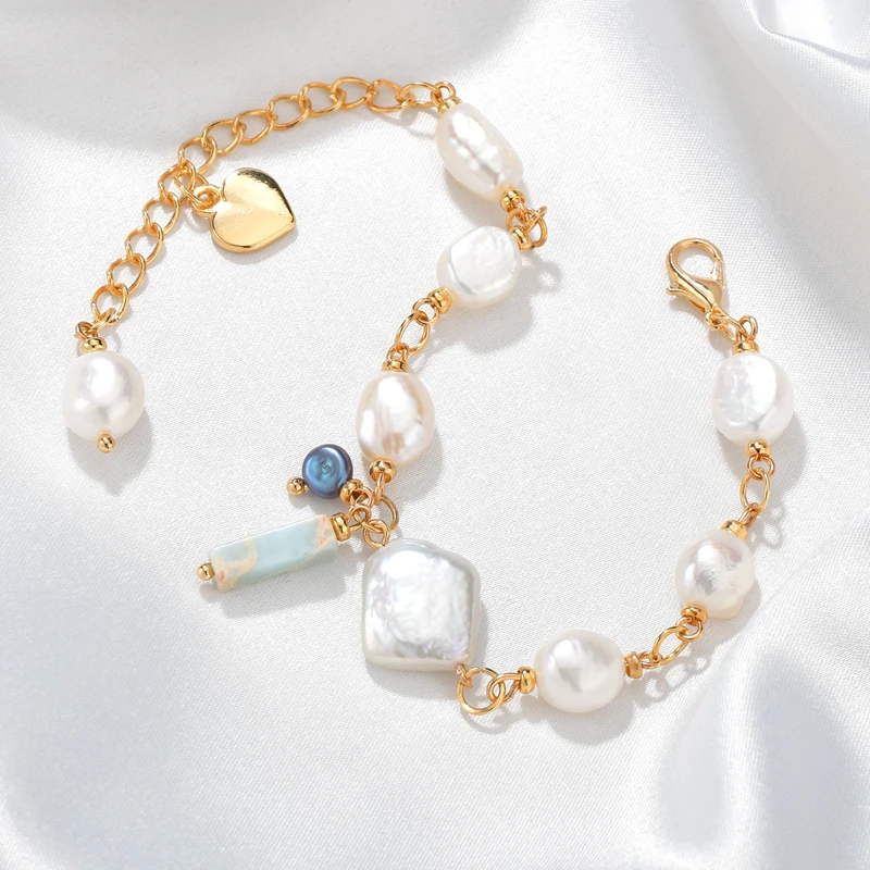 Новый Золотой цвет сплав в форме сердца кулон браслет для женщин Шарм