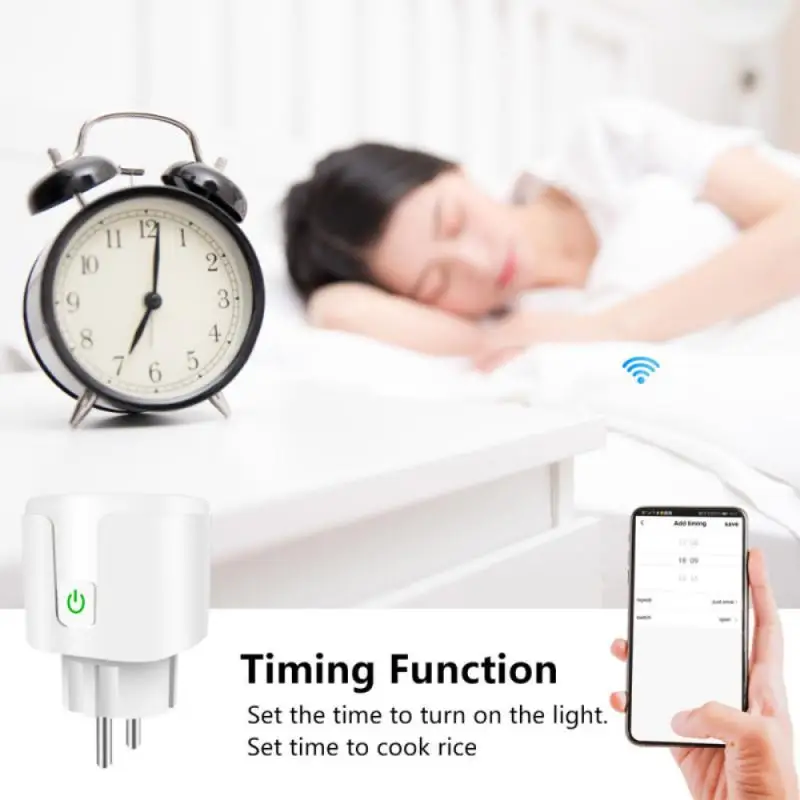 Умная розетка Tuya 20A с двумя модулями Wi-Fi + Bluetooth таймер монитор питания работает