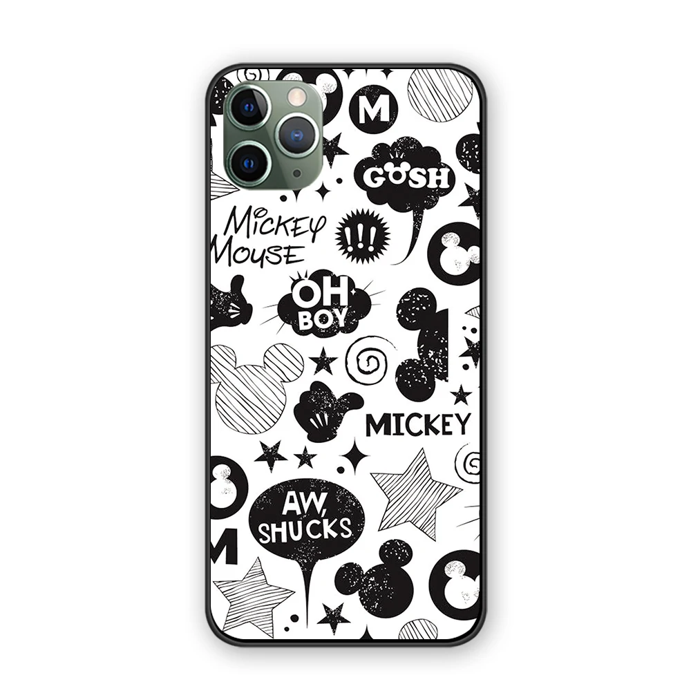 Милый сердитый Микки Минни комикс для iPhone 5 5S 6 6s 7 8 Plus X XS XR 11 Pro Max черный чехол ТПУ чехол - Цвет: 8