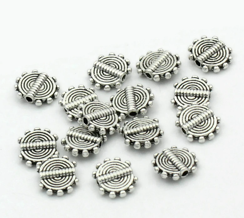 

20 шт. ручной работы из цинкового бусины-вставки из сплава круглый античное серебро Цвет спирали резные бусины "сделай сам" для изготовления ...