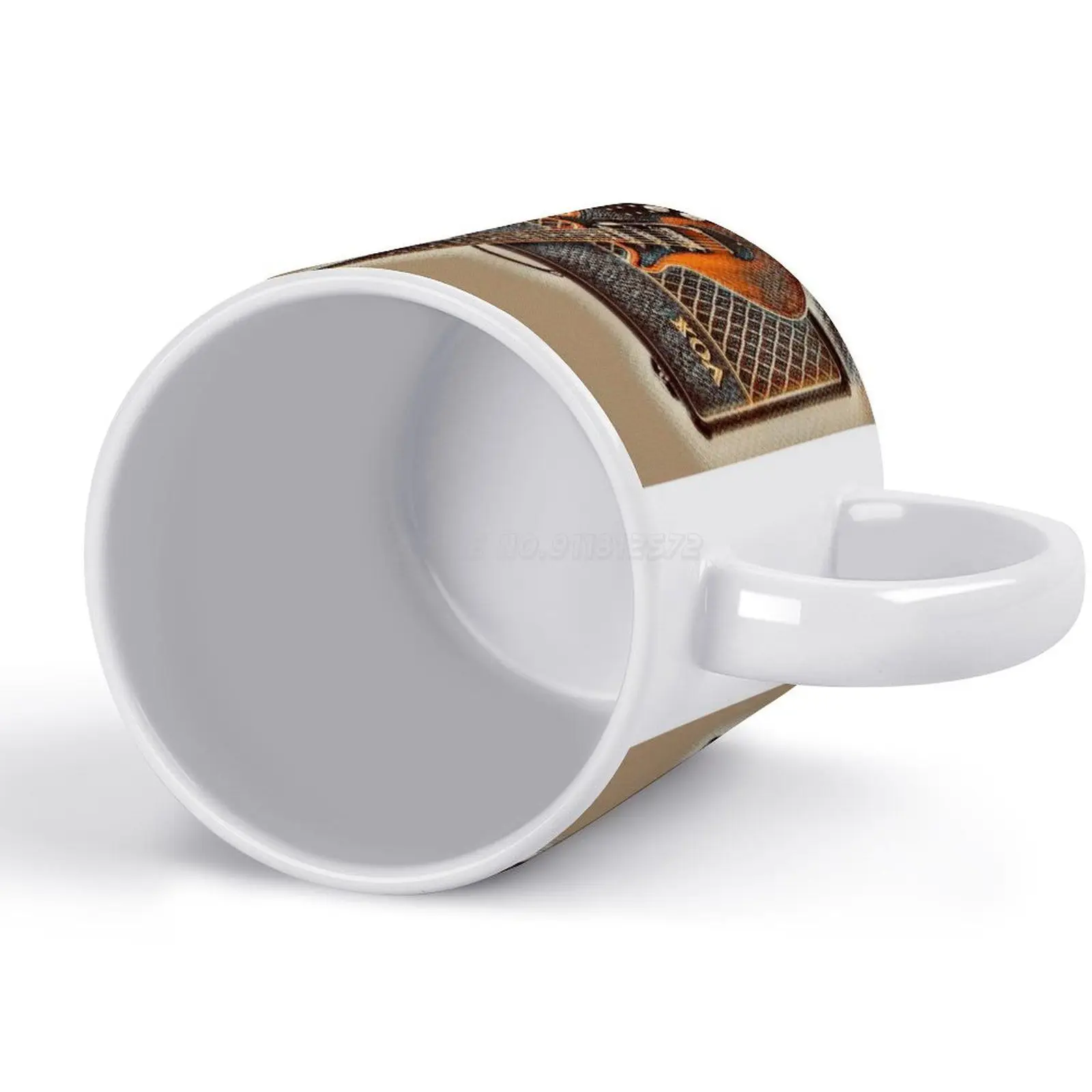 Керамическая белая кружка "Red Special Guitar And Amp White Mug Ceramic Creative May Music Brian Art Wok Water Colour Queen on".