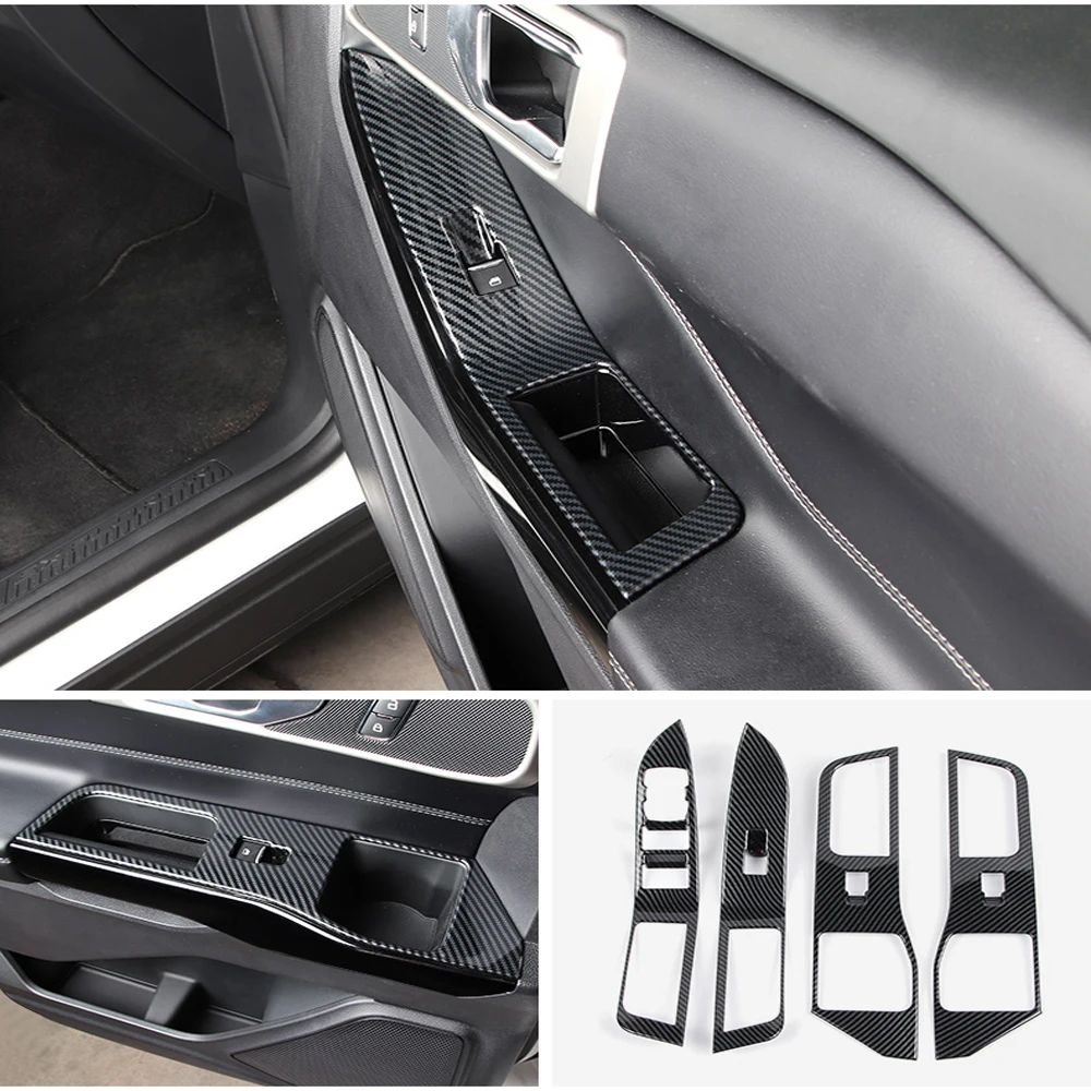 

Для Ford Explorer 2020 2021 кнопки стеклоподъемника из углеродного волокна, крышка переключателя, отделка двери, подлокотника, панели, рамы, автомобил...