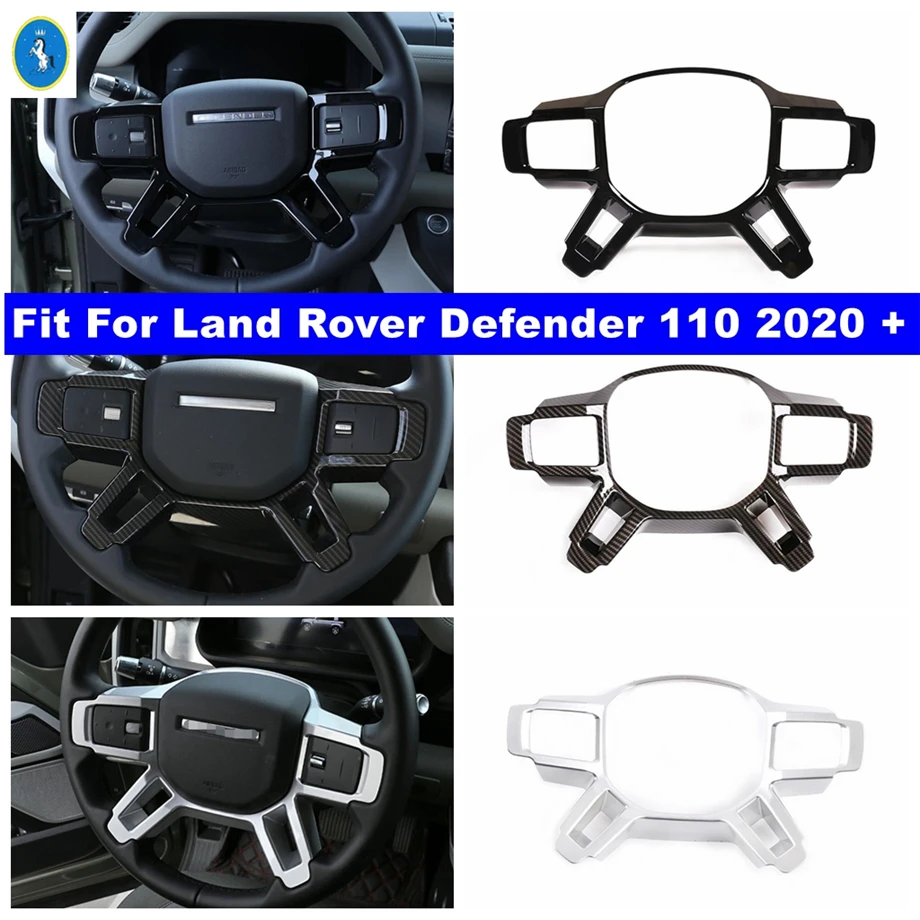 

Отделка кнопки рулевого колеса для Land Rover 110 2020 - 2022 ABS углеродное волокно/черный/Матовый Интерьер фотоаксессуары
