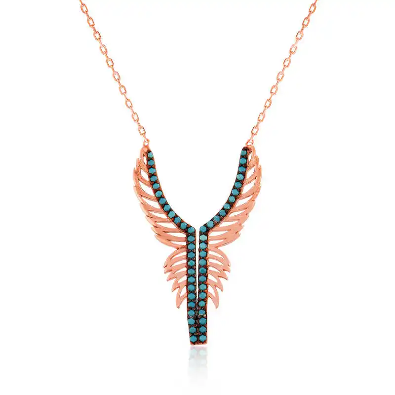 

Real Silver 925 Jewelry Silver Angel Wing Lady Necklace