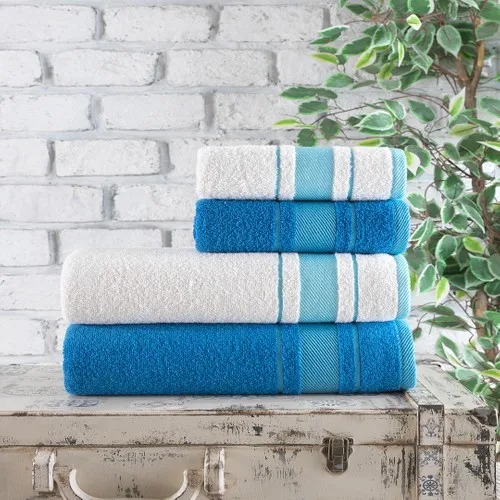 

She & co Cotton 4'l Towel Set-Nave