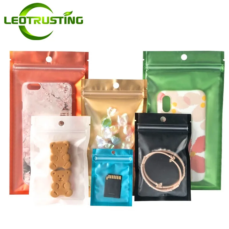

100pcs Black/White Clear Front Plastic Frosted Zip Lock Bag Resealable Matte Jewelry Trinkets Gifts Beads Packaging Pouches