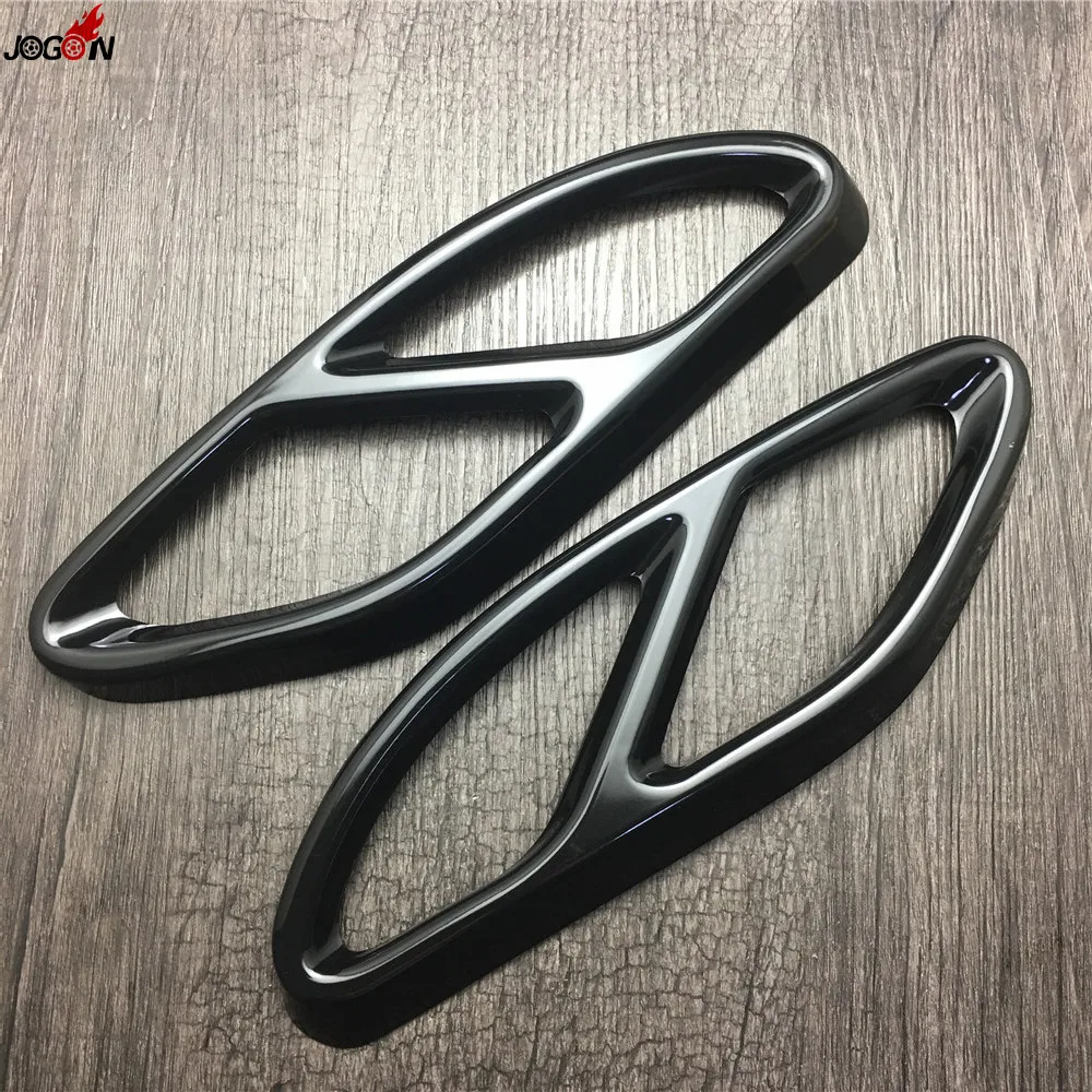 Черная двойная наконечник выхлопной трубы для Mercedes Benz C Class W205 C200 C220d C250 2015 2016 и GLC