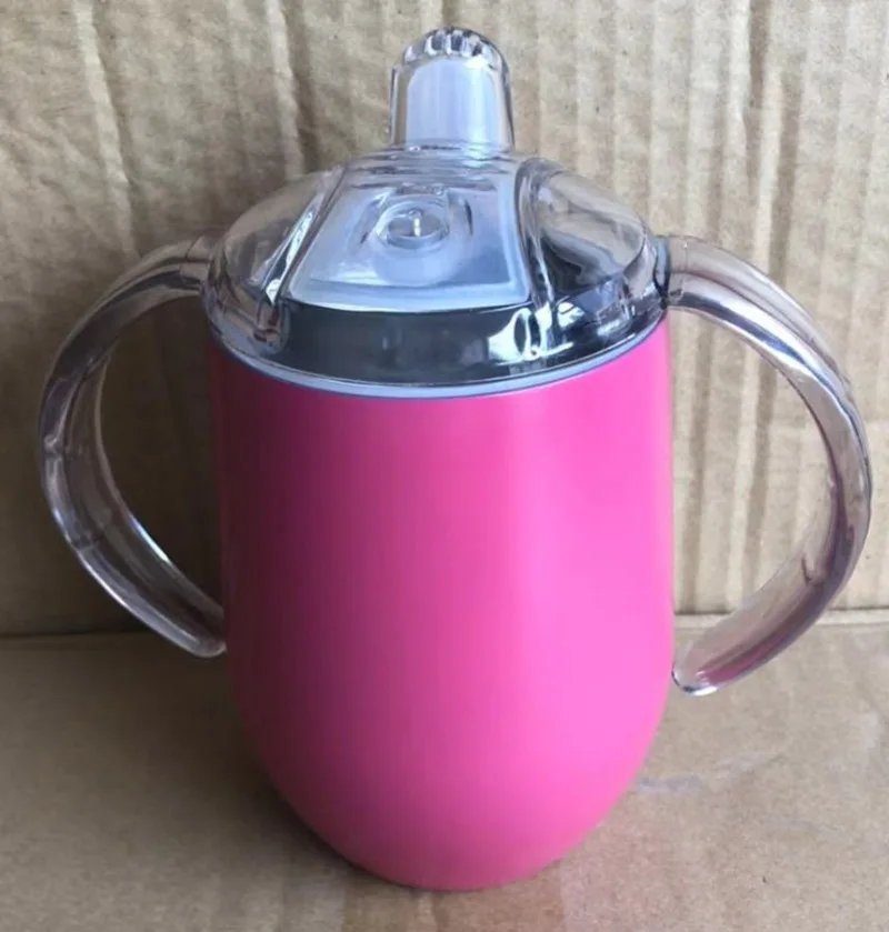 rose pink Высокое качество, 12 унций, непроливающаяся чашка-непроливайка, Детская кружка, бутылочки-пустышки, бутылочки-термосы, стакан, Прямая поставка и поддержка на заказ - Цвет: rose pink