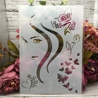 2921cm a4 beautiful girl butterfly diy layering stencils wall painting scrapbook coloring embossing album decorative template