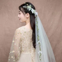 1pcs veil beautiful garland leaves elegant handmade rattan veil flower veil for lady bride woman