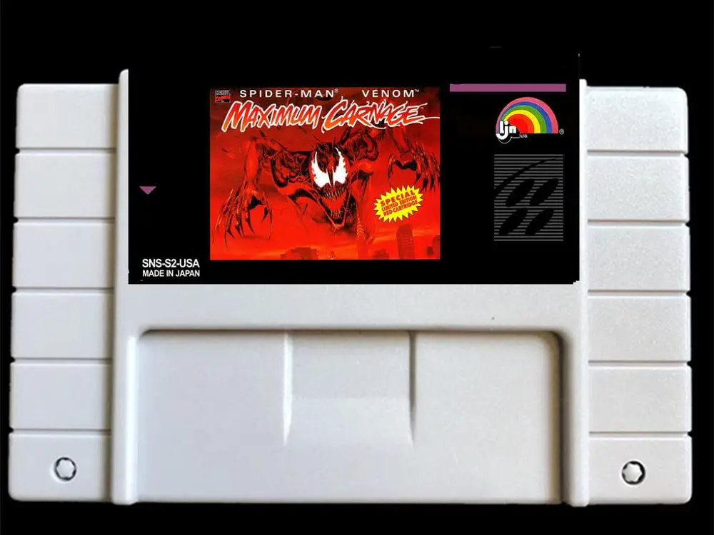 Человек-паук и яд Максимальная Carnage США-NTSC Версия 46 контактов игры карта NTSC Версия для ретро видеоигр консоли
