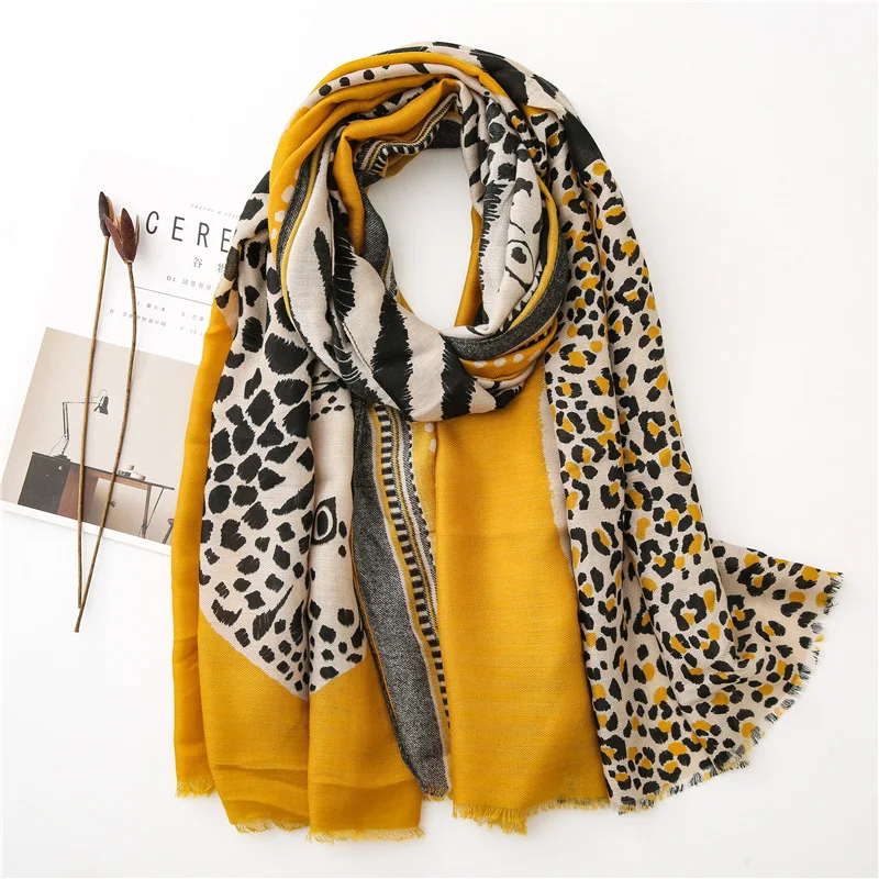 

Fashion Animal Leopard Dot Fringe Viscose Shawl Scarf Women High Quality Autumn Winter Wrap Pashmina Stole Bufandas Muslim Hijab