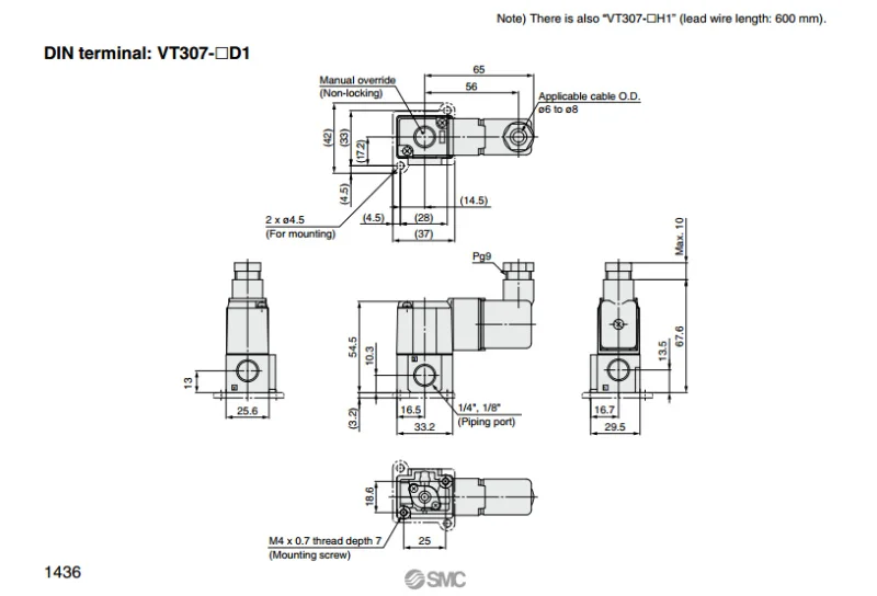 VT307V-5G1-02-F SMC 3 порт клапан электромагнитный с прямым управлением Poppet Тип вакуумные характеристики VT307V серии пневматические инструменты