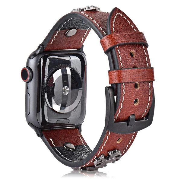 Роскошный ремешок из натуральной кожи петлевой для Apple Watch серии 1 2 3 4 модный ремешок для iWatch 42 мм 38 мм 40 мм 44 мм серия 5