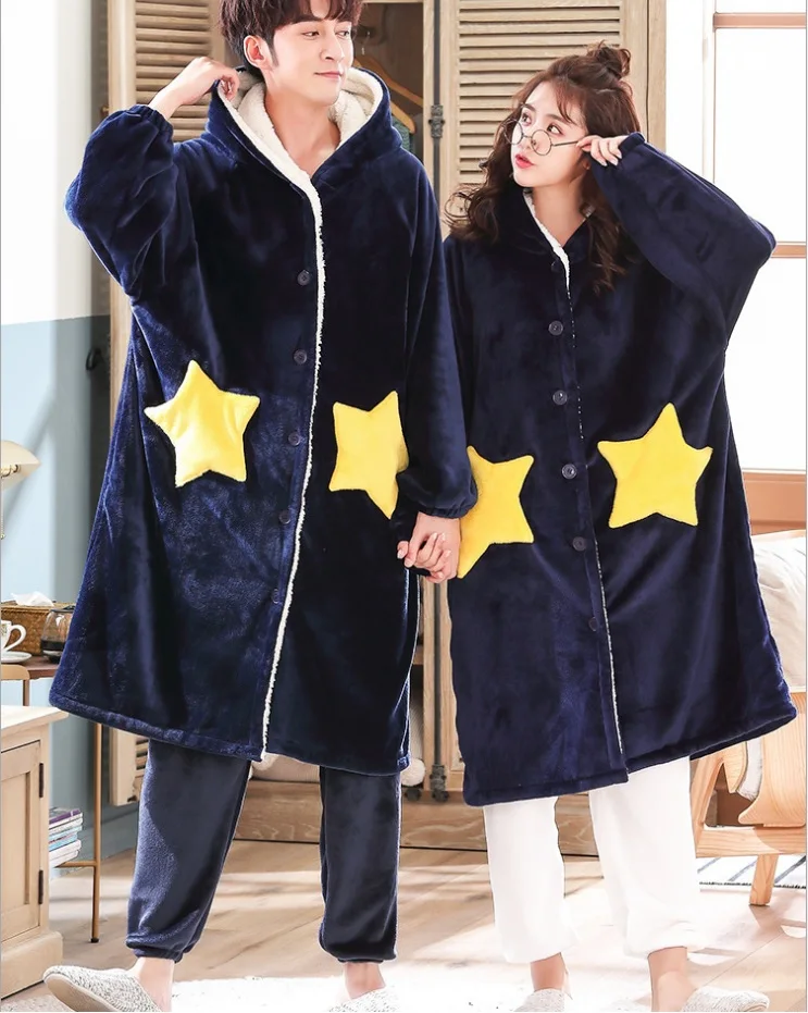 Зимняя фланелевая ночная рубашка халат женский одежда для сна домашняя плотная