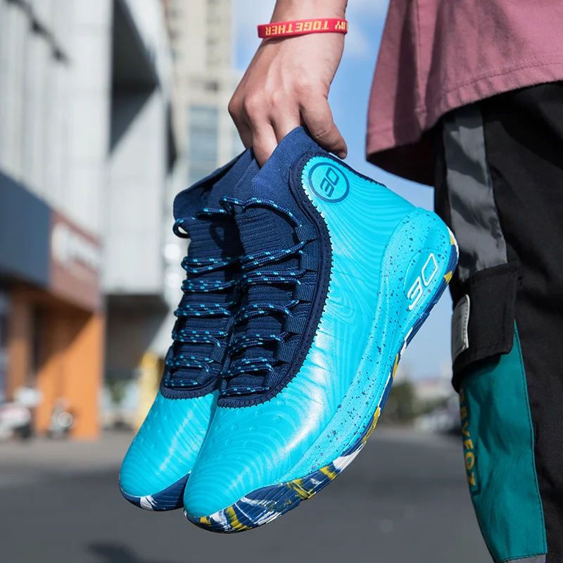 Новинка вязаная Баскетбольная обувь на воздушной подушке Мужская Уличная Боевая