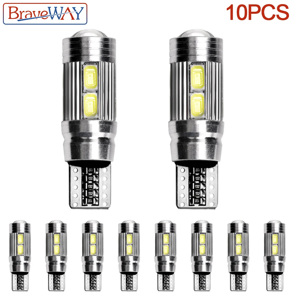 BraveWay 10 * стайлинга автомобилей авто светодиодный T10 Canbus 194 W5W сигнальный