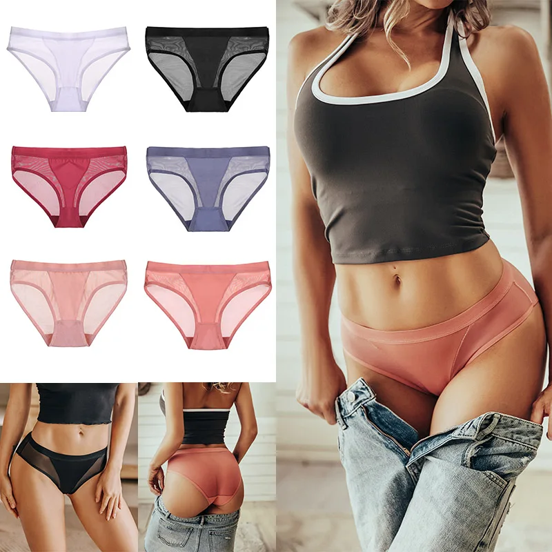 

3PCS/Set Women Panties Sexy Lingerie Seamless Female Underwear See-Through Underpants Woman Panties Briefs Girls Intimate Pantys